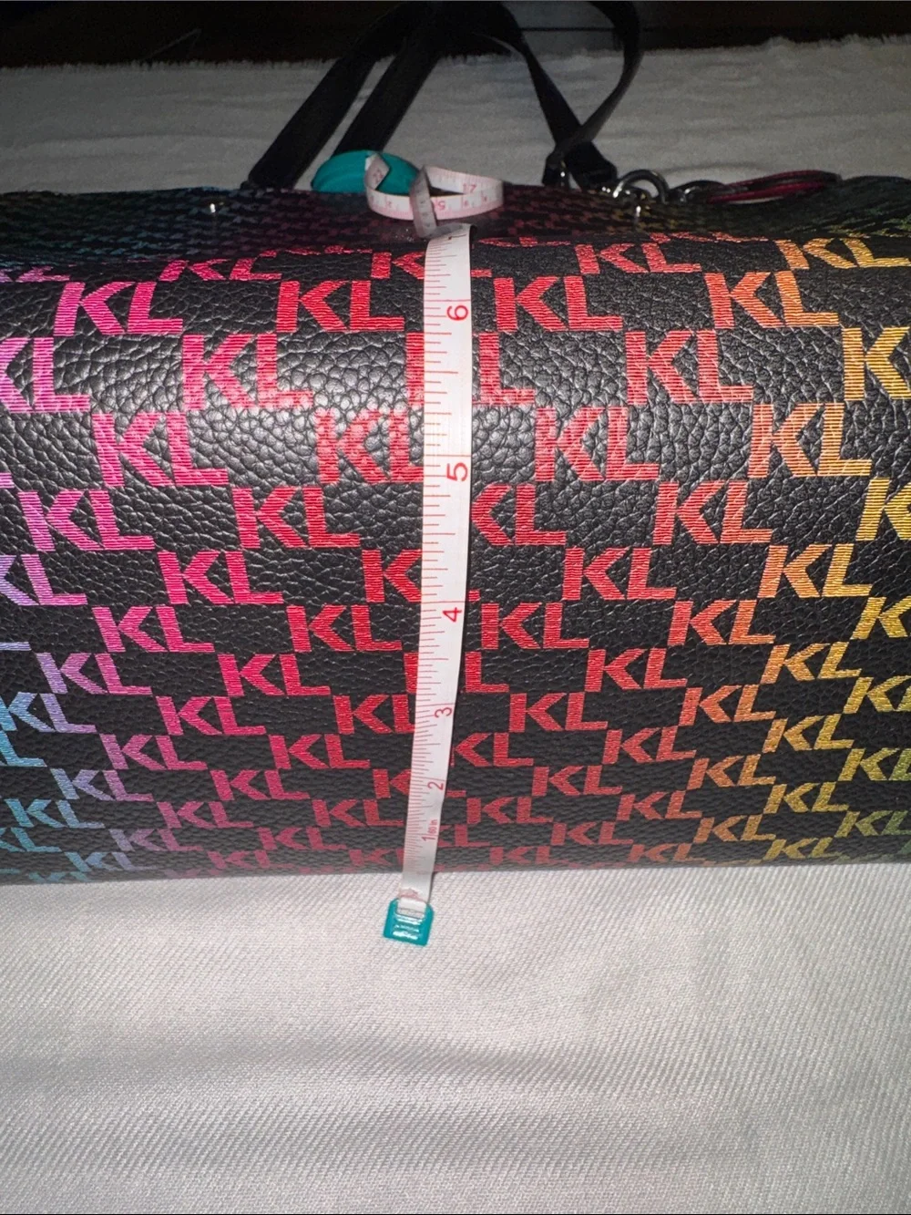 Karl Lagerfeld Rainbow KL Logo Tote with Black Handles